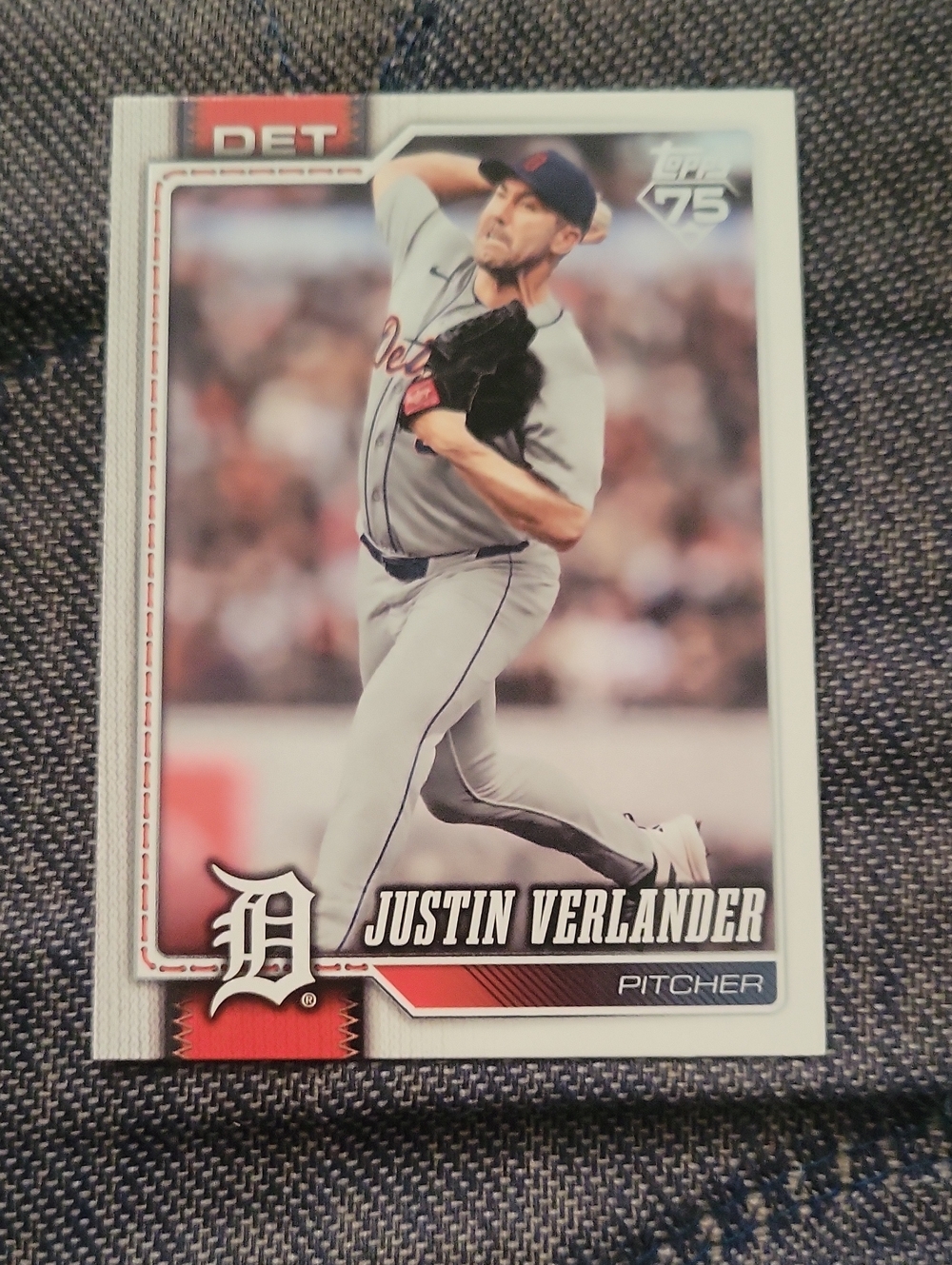 Justin Verlander Baseball Card - Gray/Black